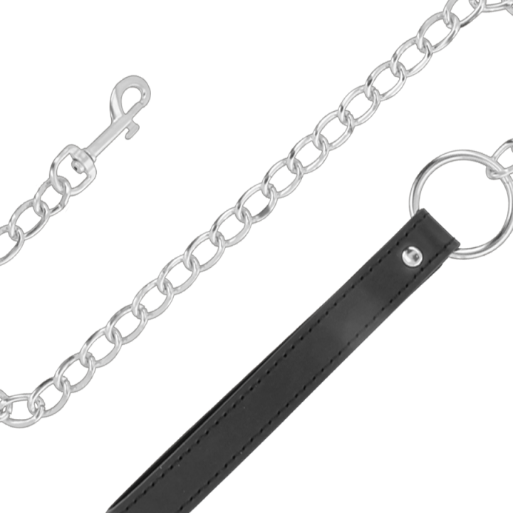Darkness - Collana in Morbida Pelle Con Catena