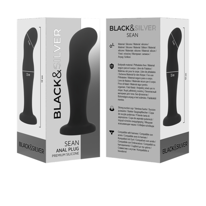 Black&Silver - Sean Plug Anale Premium in Silicone Nero