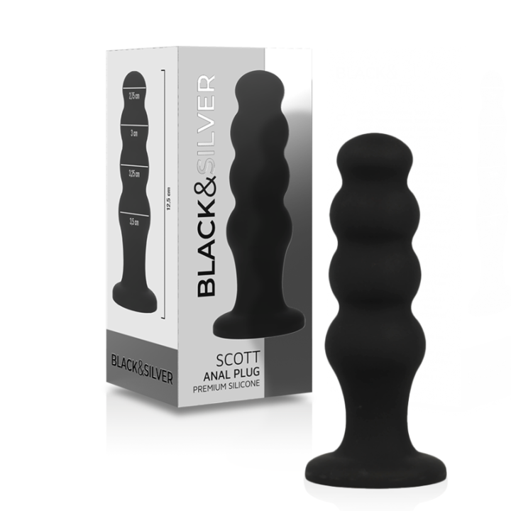 Black&Silver - Plug Anal de Silicone Scott Premium Preto