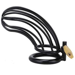 Metal Hard - Gaiola de Anel de Castidade de Pssaro Preto de Metal