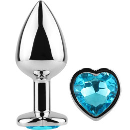 Secretplay - Metal Butt Plug Corazón Azul Talla s 7 cm