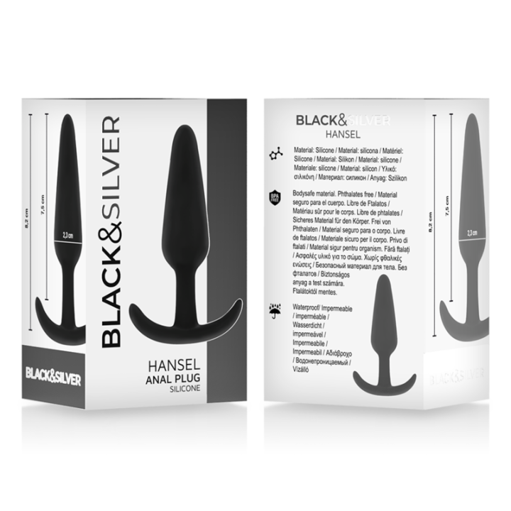 Black&Silver - Bouchon Anal en Silicone Hansel Avec Petite Poignée