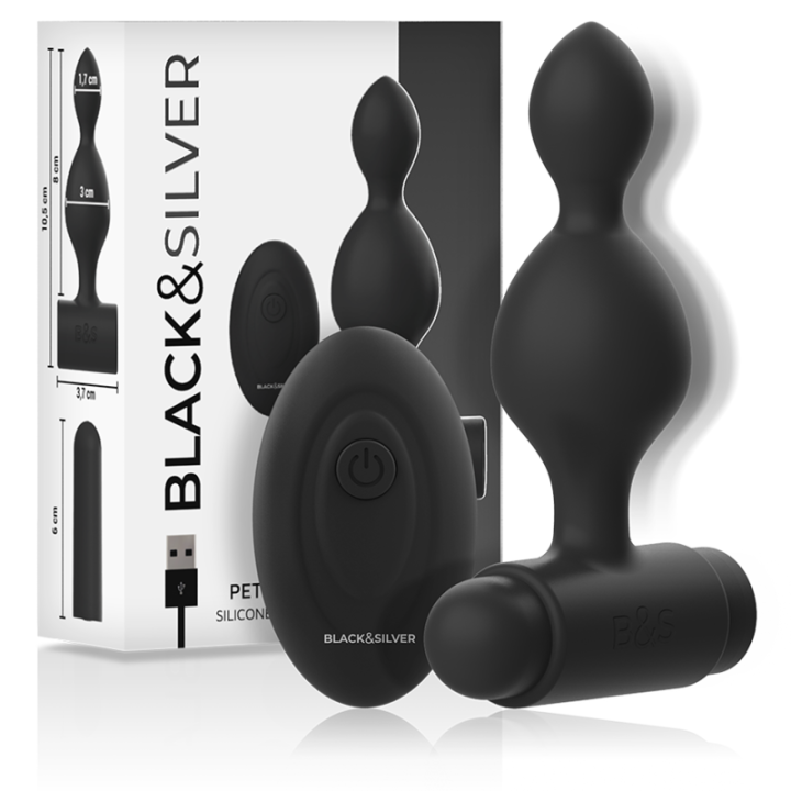 Black&Silver - Tucker Pequeño Plug Anal Silicona Control Remoto