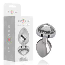Intense - Plug Anale Metallo Alluminio Bianco Cuore Taglia l