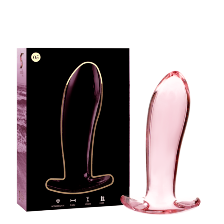 Nebula Series by Ibiza - Modelo 5 Anal Plug Vidro Borosilicado Rosa 12.5 cm -o- 3.5 cm