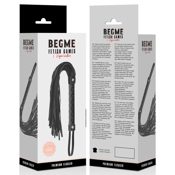 Begme - Black Edition Flogger en Cuir Vegan