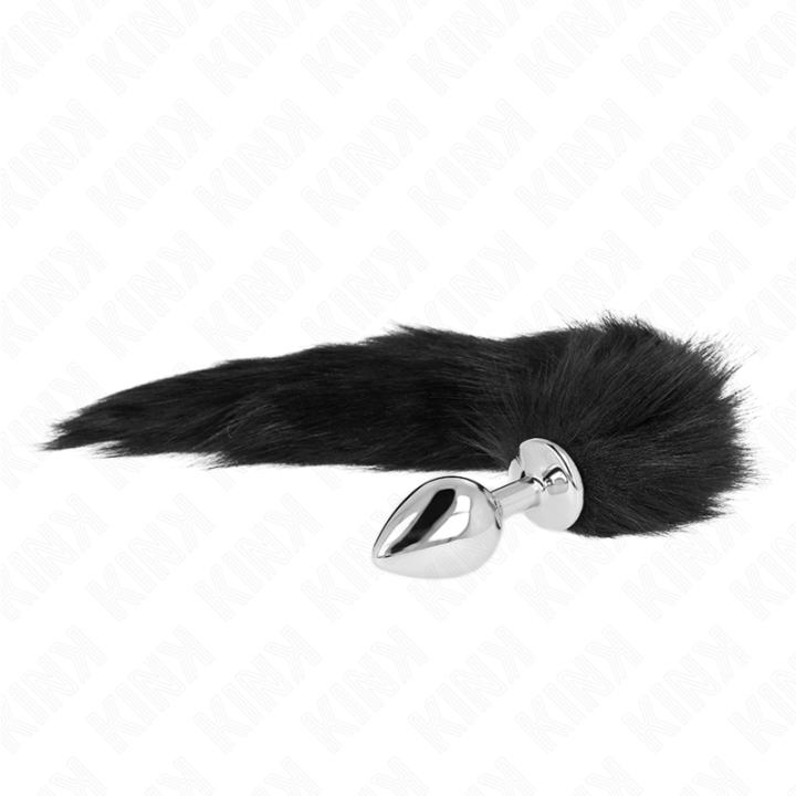 Kink - Plug Anal Taille m 8 x 3,5 cm Avec Queue Synthétique 40 cm Noir