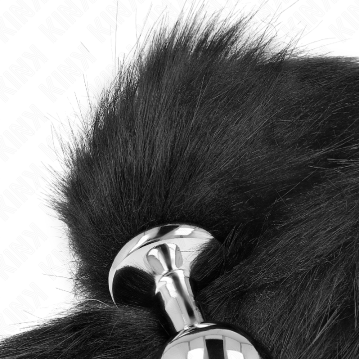 Kink - Anal Plug Size m 8 x 3.5 cm With Synthetic Tail 40 cm Black