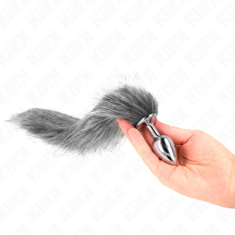 Kink - Plug Anal Taille s 7 x 3 cm Avec Queue Synthétique 40 cm Gris