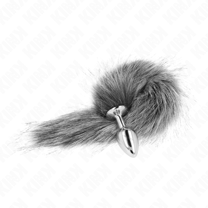 Kink - Anal Plug Size s 7 x 3 cm With Synthetic Tail 40 cm Grey