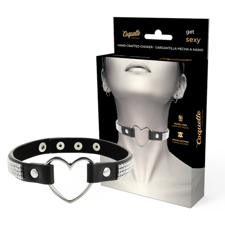 Coquette Chic Desire - Gargantilha de Couro Vegano Com Corao