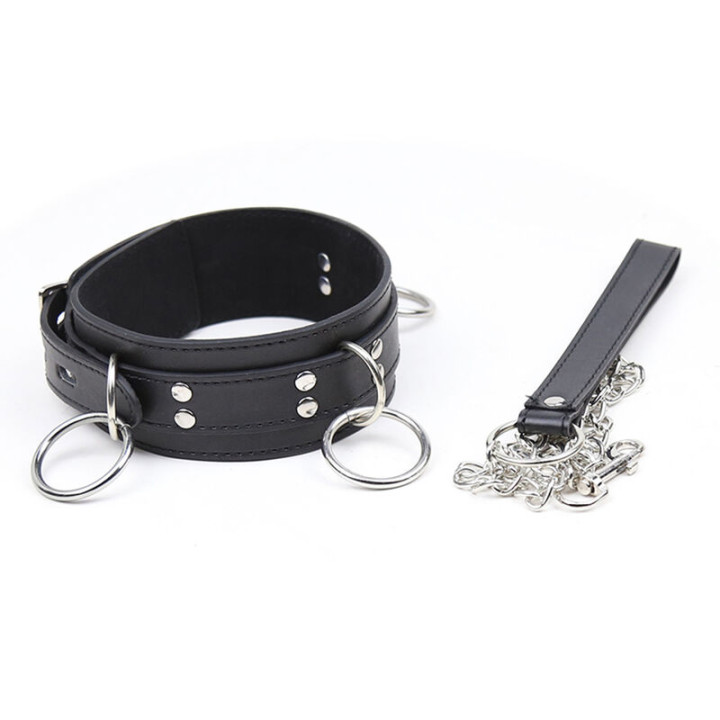 Ohmama Fetish - Collier de Soumission Avec 3 Anneaux