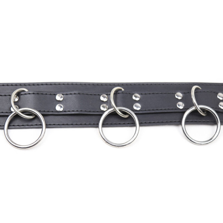 Ohmama Fetish - Collier de Soumission Avec 3 Anneaux