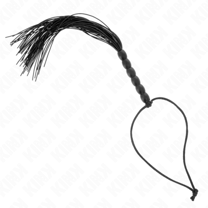 Kink - Mini Silicone Whip With 6 Black Beads 26 cm