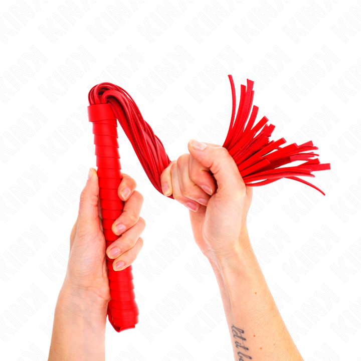 Kink - Fouet Avec Manche Texturé Rouge 48,5 cm
