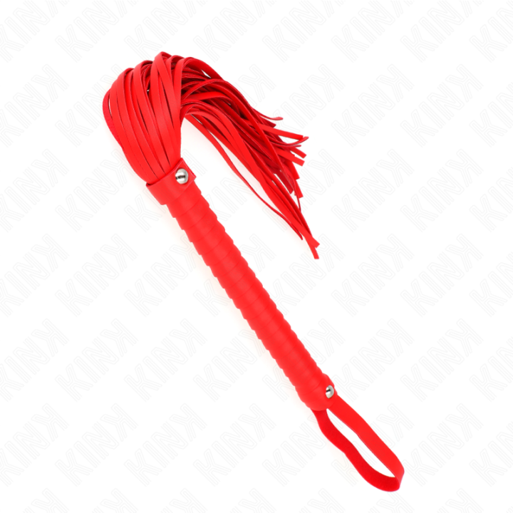 Kink - Fouet Avec Manche Texturé Rouge 48,5 cm