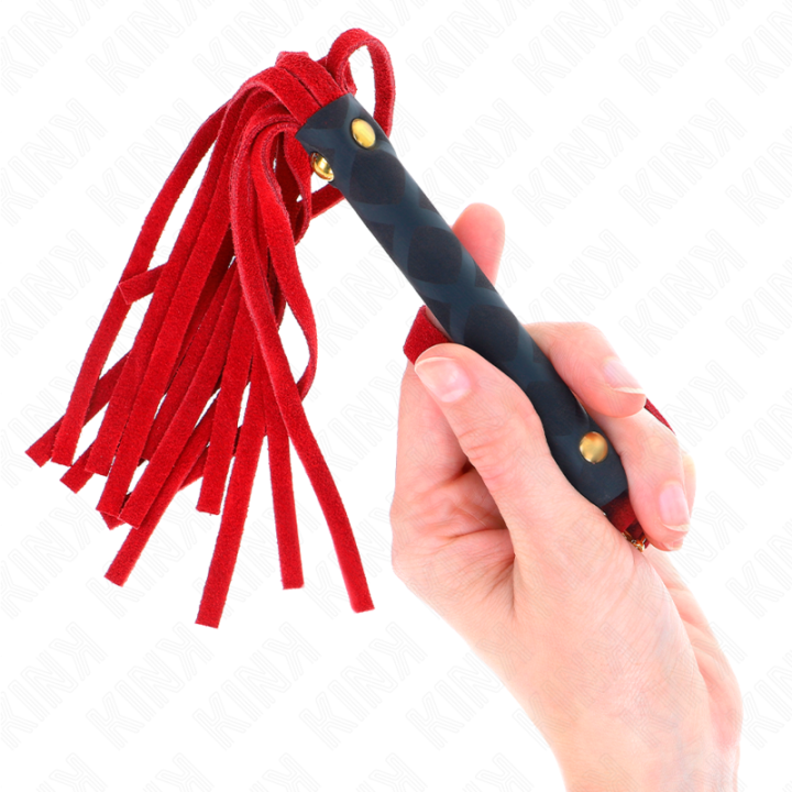 Kink - Czerwony Zamszowy Mini Bicz 30 cm