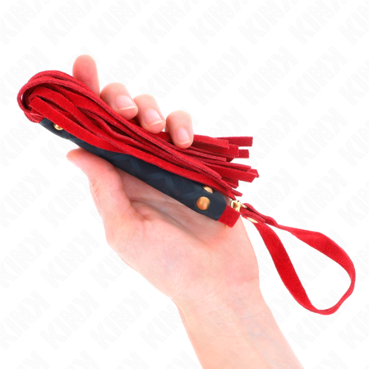 Kink - Czerwony Zamszowy Mini Bicz 30 cm