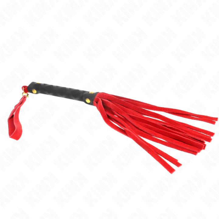 Kink - Czerwony Zamszowy Mini Bicz 30 cm