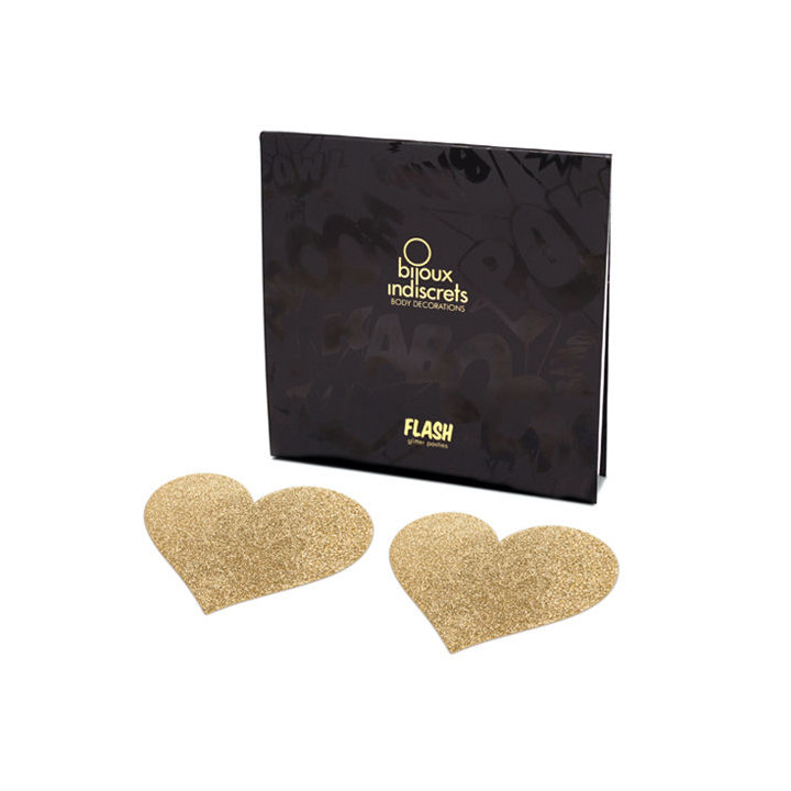 Bijoux - Indiscrets Flash Golden Heart Nippelabdeckungen