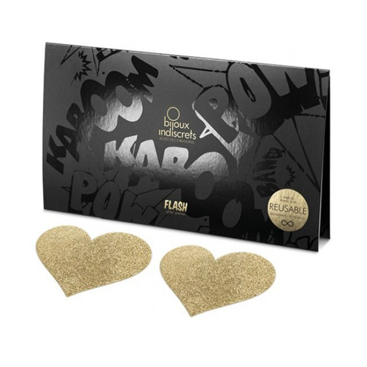 Bijoux - Indiscrets Pezoneras Flash Corazón Dorado