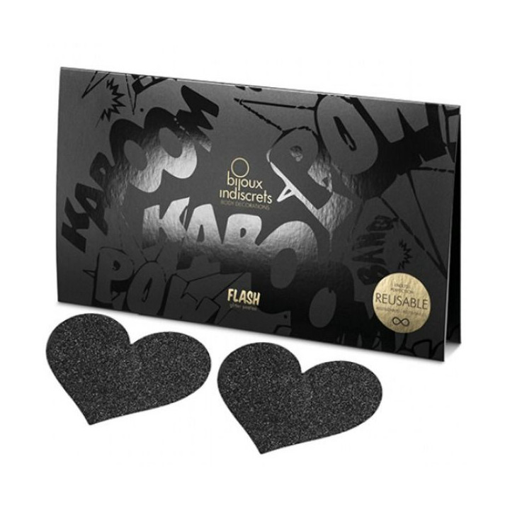 Bijoux - Indiscrets Flash Nero Tagli Capezzoli Cuore
