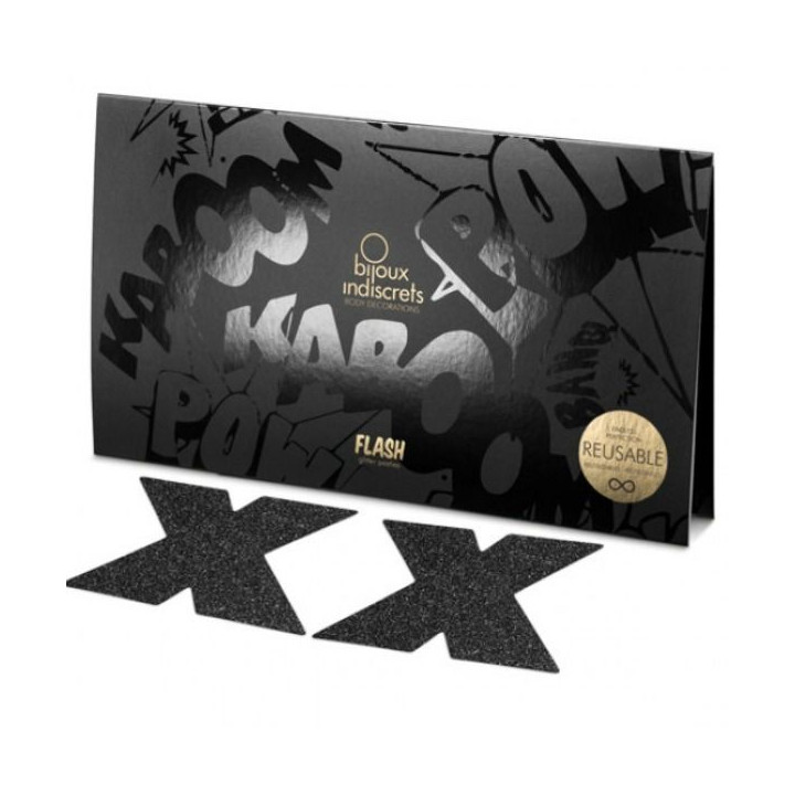 Bijoux - Indiscrets Pezoneras Flash Cruz Negro