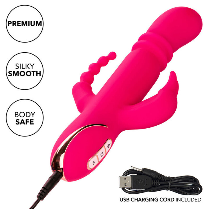 Calexotics - Jack Fantasy Dreifach Beheizter Vibrator Rabbit Rosa