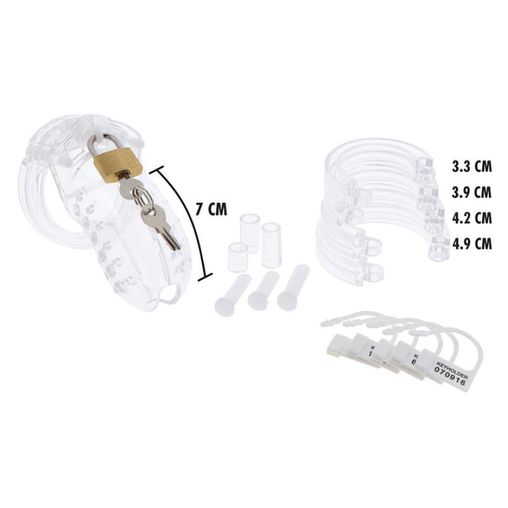 Hidden Desire - Extreme Chastity Cock Cage Acrylic Adjustable Clear