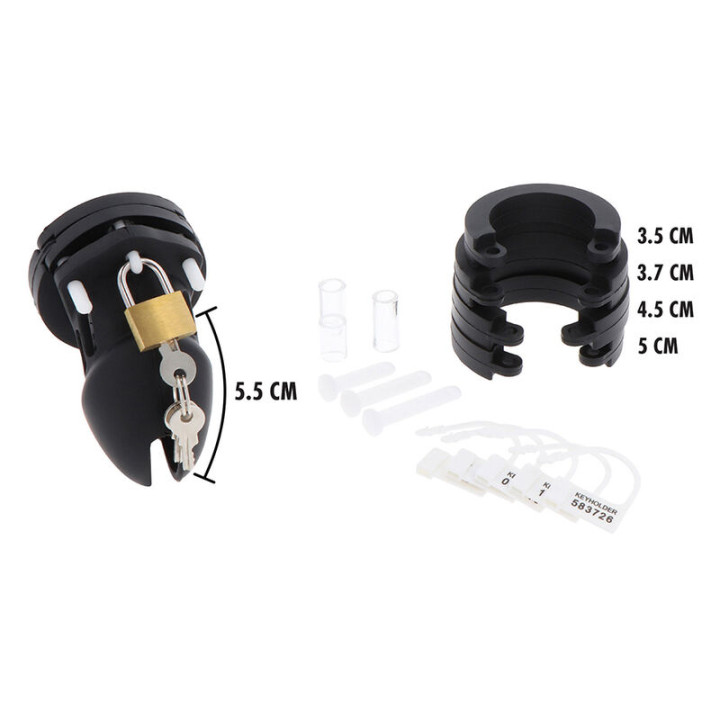 Hidden Desire - Extreme Cage de Chasteté Silicone Taille s Noir