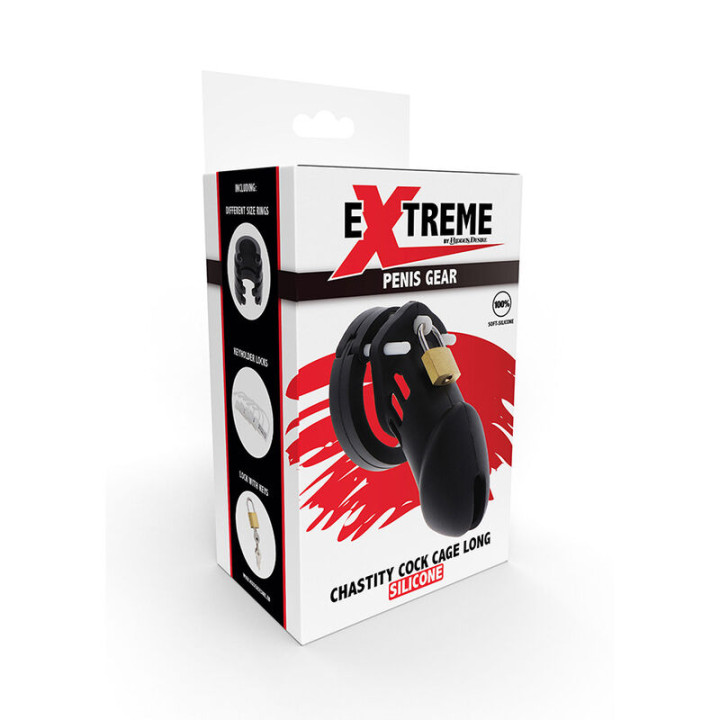 Hidden Desire - Extreme Chastity Cock Cage Silicone Size l Black