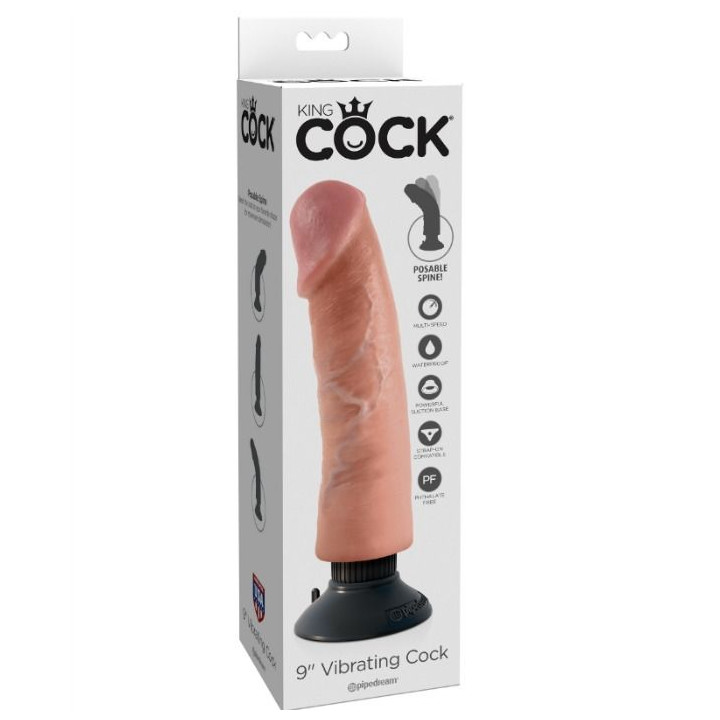 King Cock - Vibrador Dildo 23 cm Natural