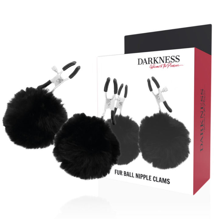 Darkness - Pinces à Tétons Avec Pom Poms 1