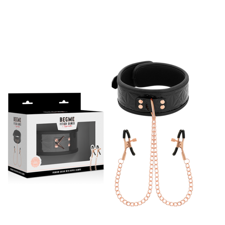 Begme - Black Edition Collare Con Morsetti Per Capezzoli