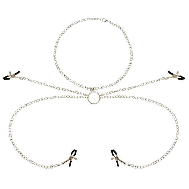 Ohmama Fetish - 4 Pinzas Pezones Con Collar de Cadenas