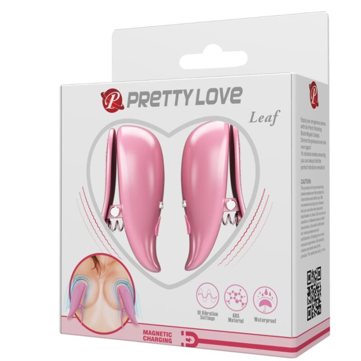 Pretty Love - Leaf Vibrierende Nippelklemmen Rosa