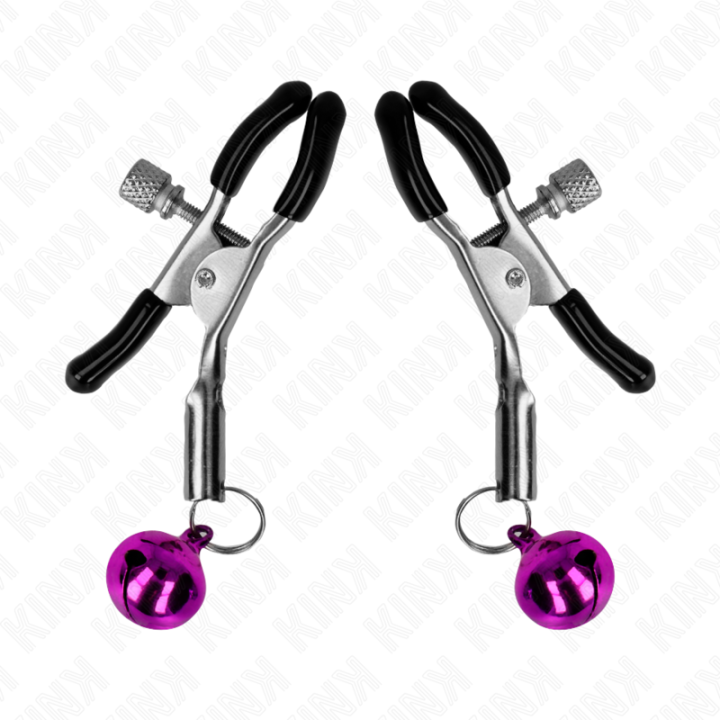 Kink - Lila Nippelklemme Mit Einzelnen Glocken 6 cm