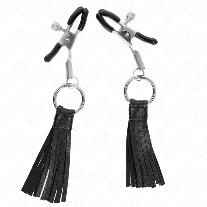Kink - Leatherette Tassel Nipple Clamps 6 cm