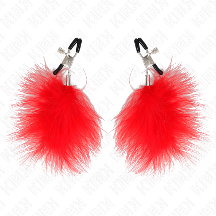 Kink - Pinza Per Capezzoli Piuma Rosso 7 cm