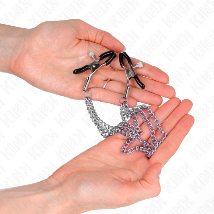 Kink - Pinças Para Bicos Com 3 Correntes Prata 20/23/28 cm