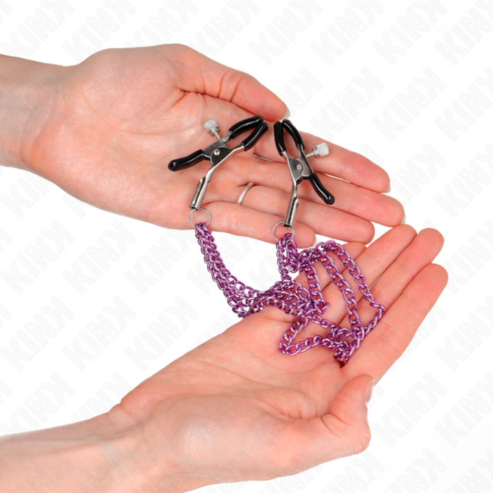 Kink - Pinças Para Bicos Com 3 Correntes Roxo 20/23/28 cm