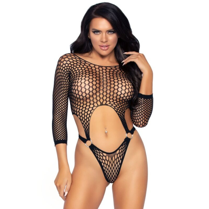 Leg Avenue - Top Body Avec Thong Dos Taille Unique - Noir