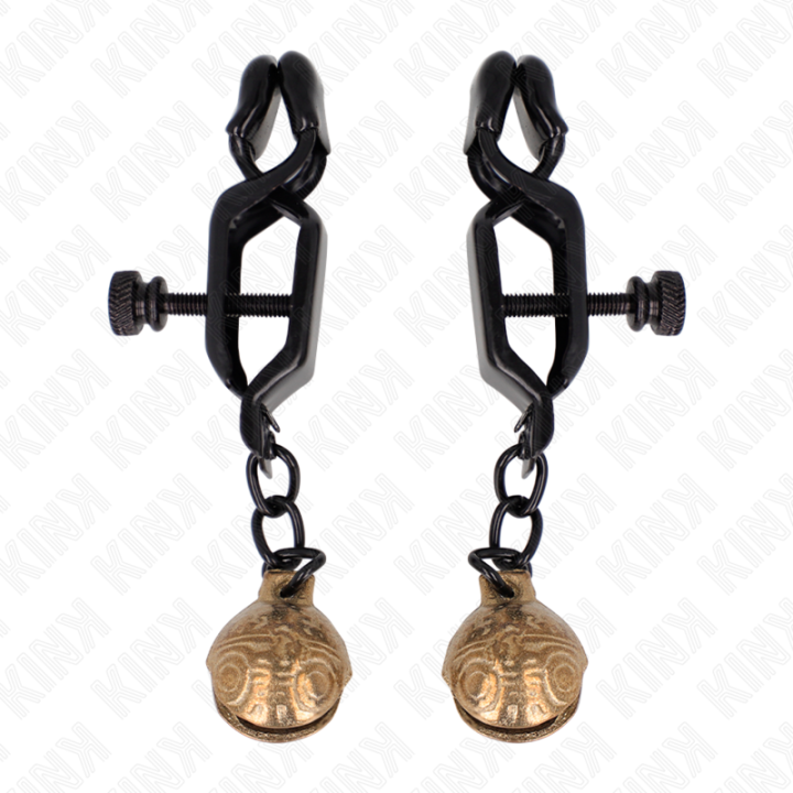 Kink - Bell Jaw Style Nipple Clamps Black 7 cm