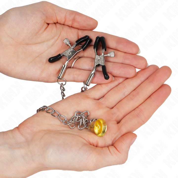 Kink - Pinces à Téléton Chaîne Avec Pendentif Corne 30 cm