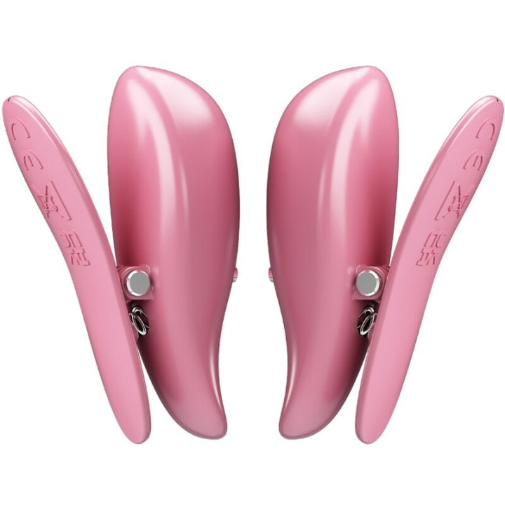 Pretty Love - Cailey Nipple Clamps 10 Vibrations Remote Control Pink