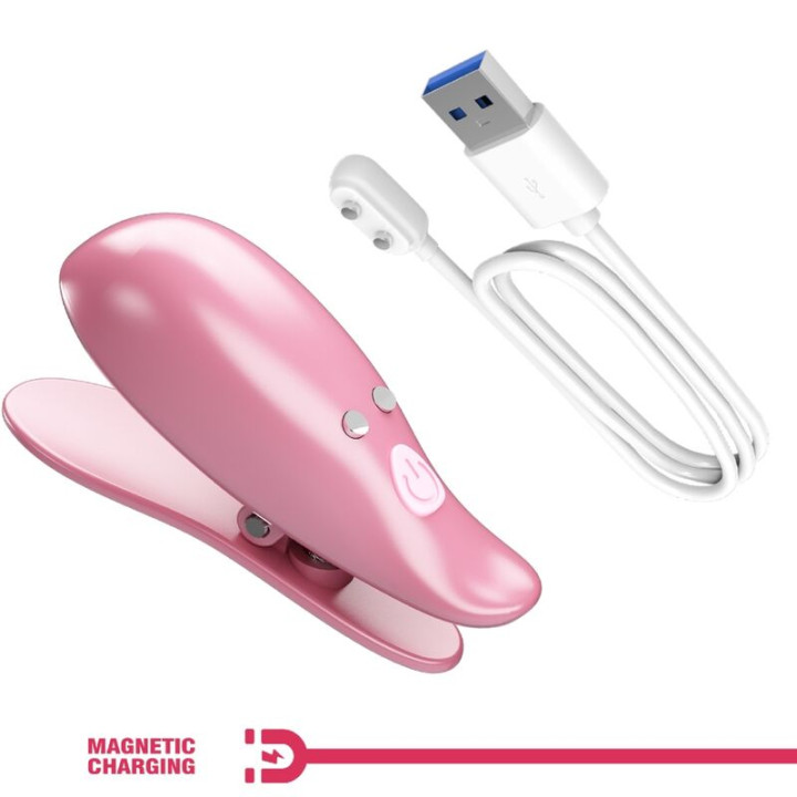 Pretty Love - Cailey Nipple Clamps 10 Vibrations Remote Control Pink