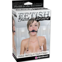 Fetish Fantasy Extreme - Deluxe Knebel i Zaciski na Sutki