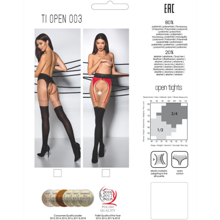 Passion - Tiopen 003 Collant Noir 1/2 20/40 Den