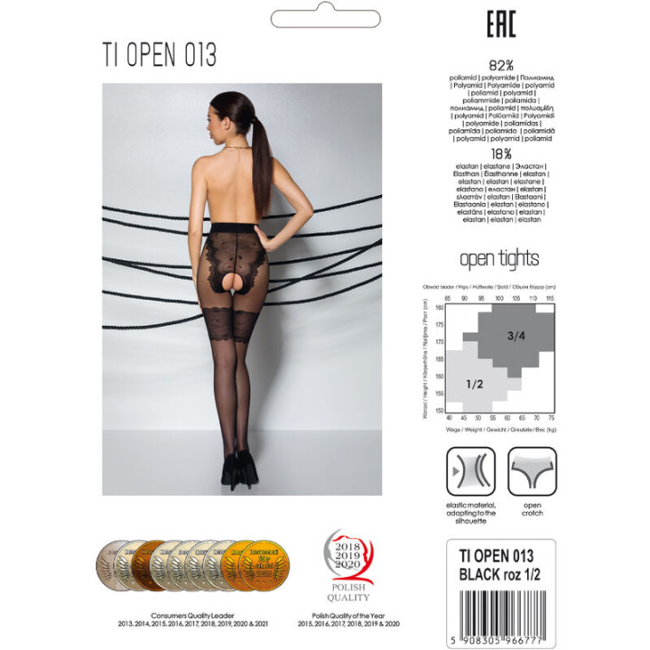 Passion - Tiopen 013 Collant Nero 1/2 20/40 Den