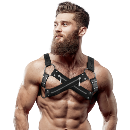 Fetish Submissive Attitude - Imbracatura Bulldog in Neoprene Regolabile Con Cerniere Per Uomini